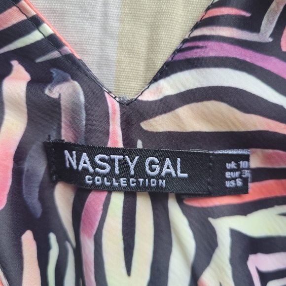 Nasty Gal Abstract Zebra Maxi Gown, VGUC, Size 6 - Picture 9 of 11